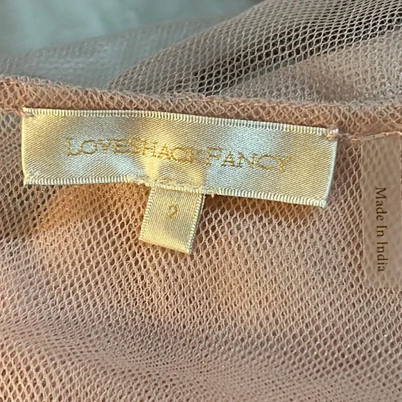 LoveShackFancy Hensley Gown Soft Peach Size 2 EUC - Picture 4 of 6